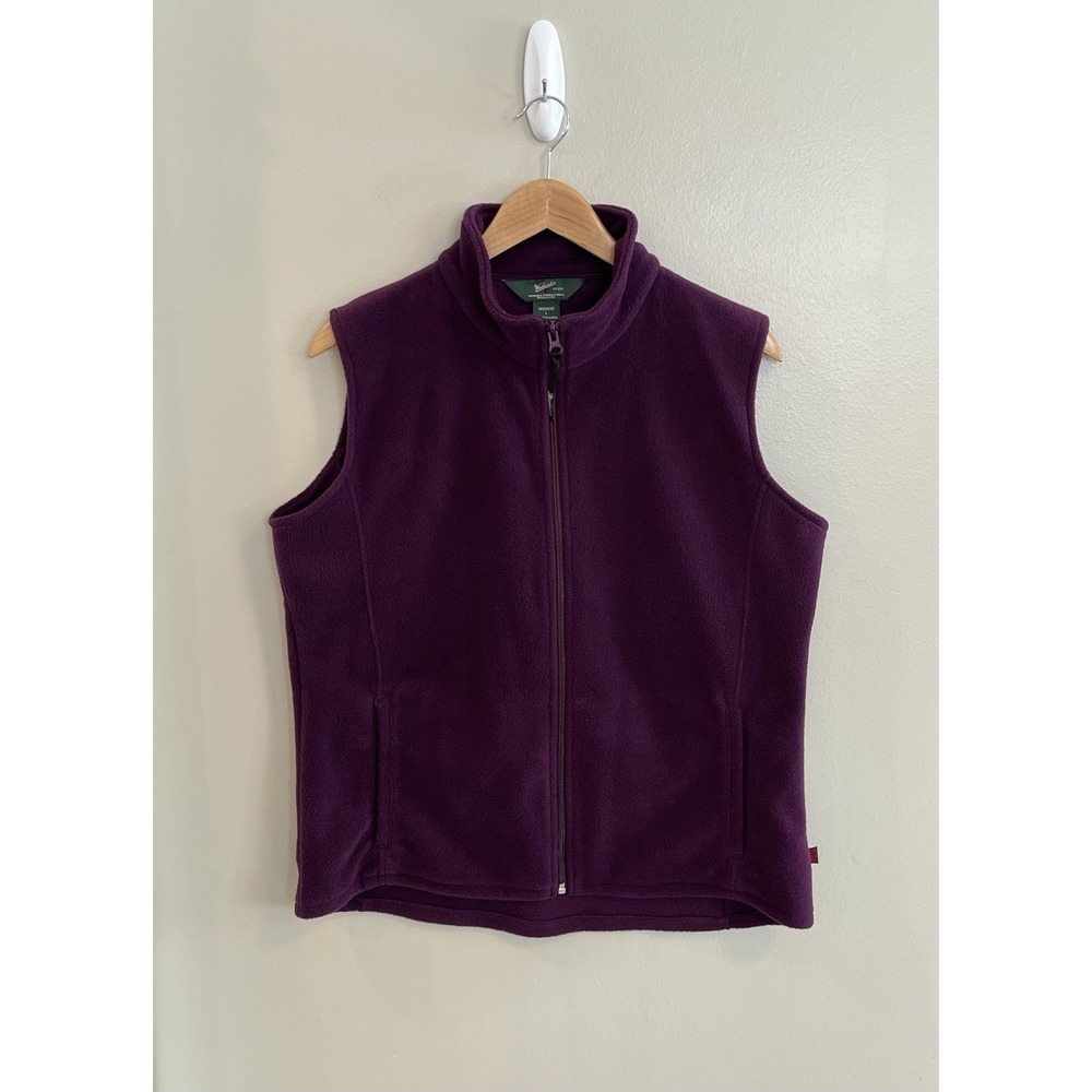 Woolrich‎ Vest Womens Large Purple Fleece Full Zip Sweater Jacket Pockets Active